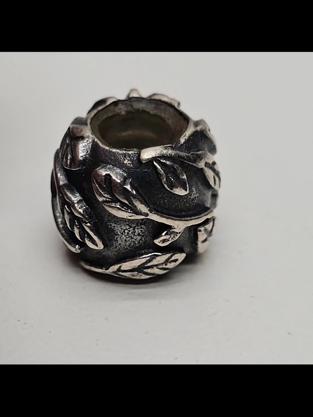 Authentic Pandora Vine Leaves Charm Bead 925 Sterling Silver Oxidized Finish